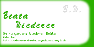 beata wiederer business card